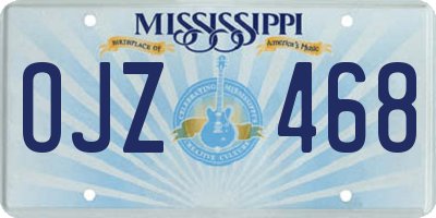 MS license plate OJZ468