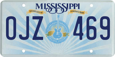 MS license plate OJZ469