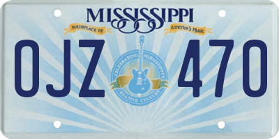 MS license plate OJZ470