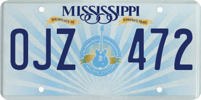 MS license plate OJZ472