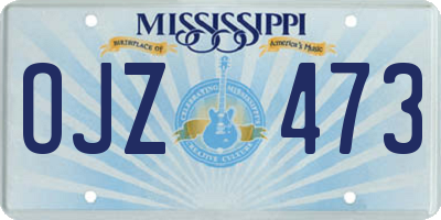 MS license plate OJZ473