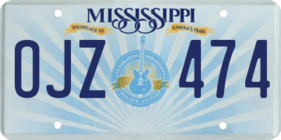 MS license plate OJZ474
