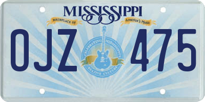 MS license plate OJZ475