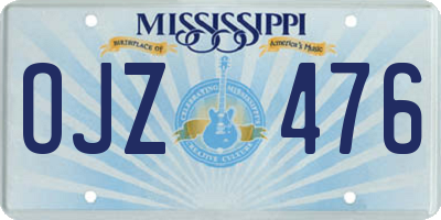 MS license plate OJZ476