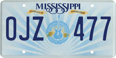 MS license plate OJZ477