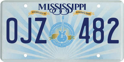 MS license plate OJZ482