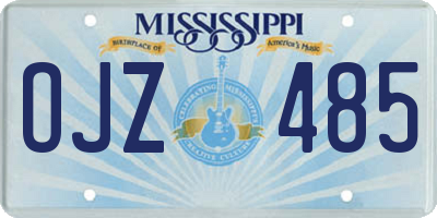 MS license plate OJZ485