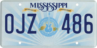 MS license plate OJZ486