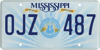 MS license plate OJZ487