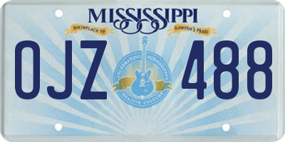 MS license plate OJZ488