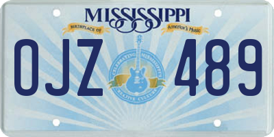 MS license plate OJZ489