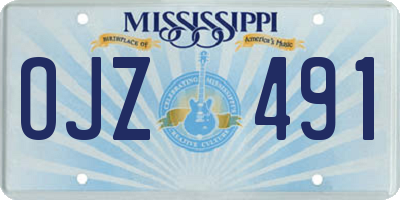 MS license plate OJZ491