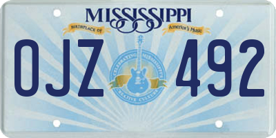MS license plate OJZ492