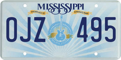 MS license plate OJZ495