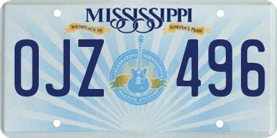 MS license plate OJZ496
