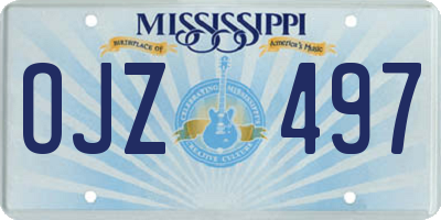 MS license plate OJZ497