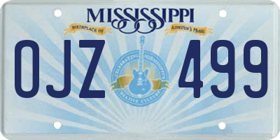 MS license plate OJZ499
