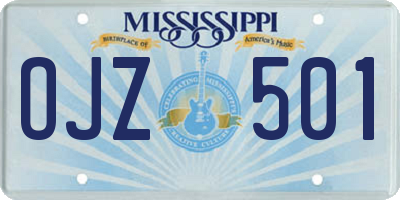 MS license plate OJZ501