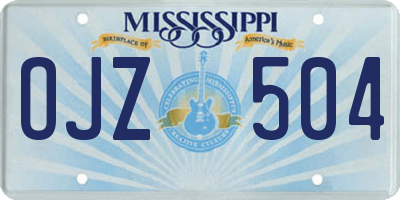 MS license plate OJZ504