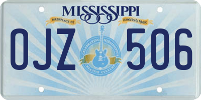 MS license plate OJZ506