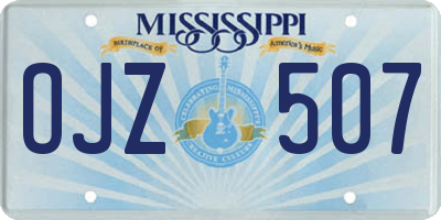 MS license plate OJZ507