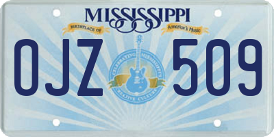 MS license plate OJZ509