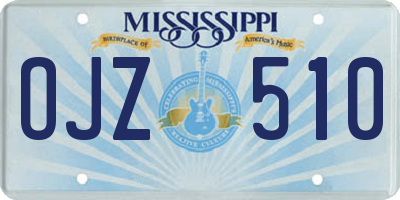 MS license plate OJZ510