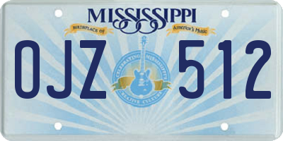 MS license plate OJZ512