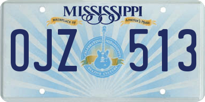 MS license plate OJZ513