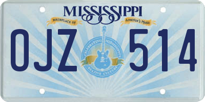 MS license plate OJZ514
