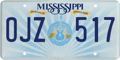 MS license plate OJZ517