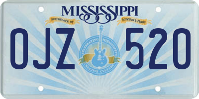 MS license plate OJZ520
