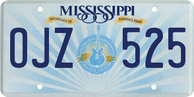 MS license plate OJZ525