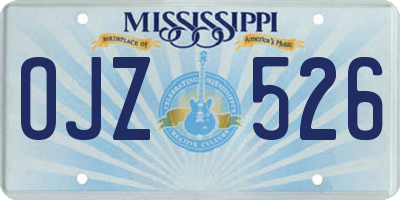 MS license plate OJZ526