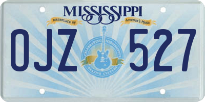 MS license plate OJZ527