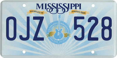 MS license plate OJZ528