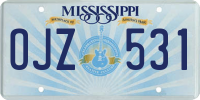 MS license plate OJZ531