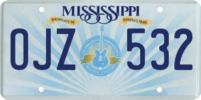 MS license plate OJZ532