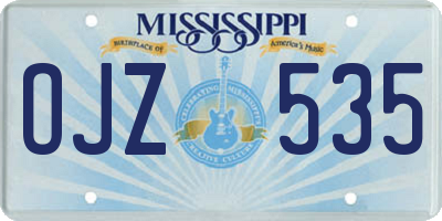 MS license plate OJZ535
