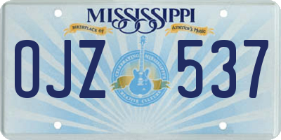 MS license plate OJZ537