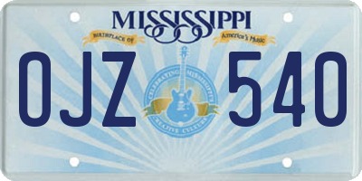 MS license plate OJZ540