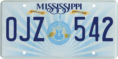 MS license plate OJZ542