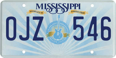 MS license plate OJZ546