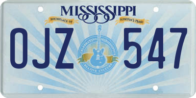 MS license plate OJZ547