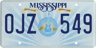 MS license plate OJZ549