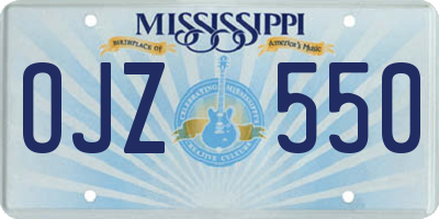 MS license plate OJZ550
