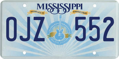 MS license plate OJZ552