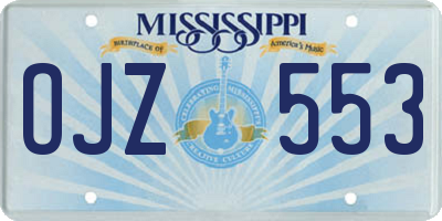 MS license plate OJZ553