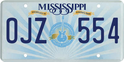 MS license plate OJZ554
