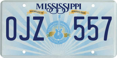 MS license plate OJZ557